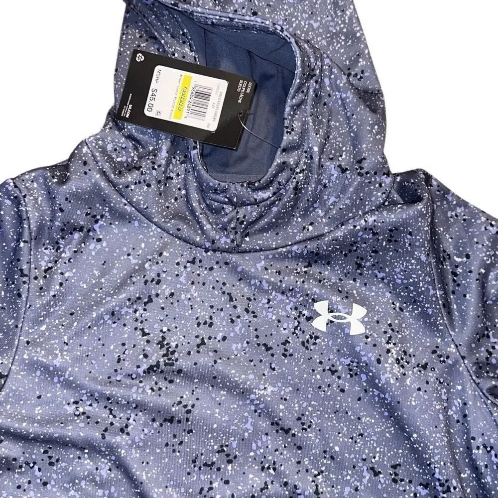 NWT UA Armour Fleece Printed Hoodie Sz Youth Medium  Under Armour  blue/ gray